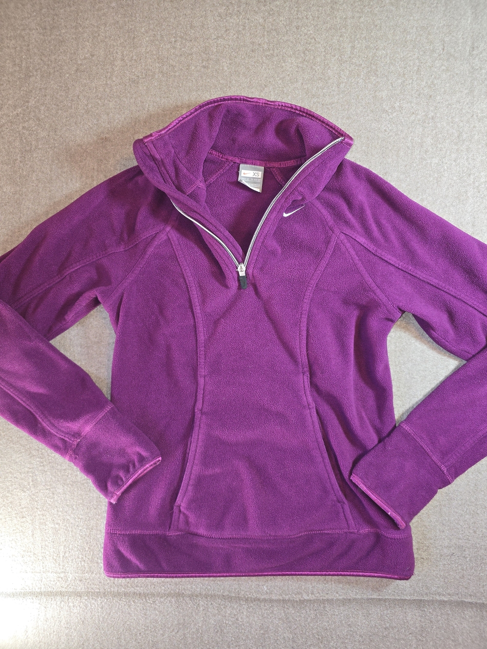 Nike Womens Therma-Fit Purple Quarter-Zip Fleece Pullover XS - Picture 2 of 13